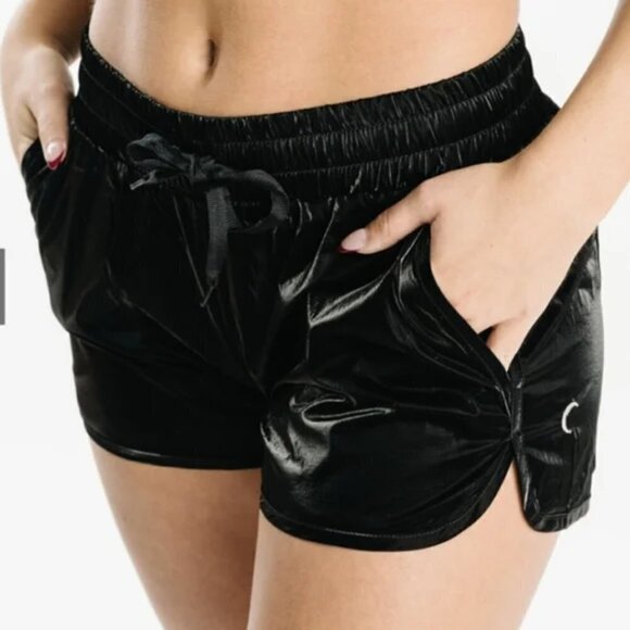 ZYIA - Midnight Bomber Gloss Athletic Shorts - Picture 3 of 16